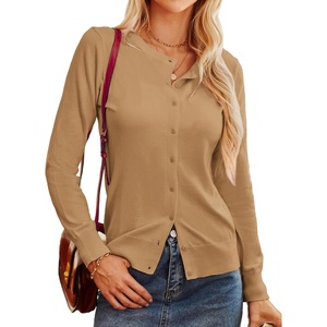 GRACE KARIN Womens Cardigan Sweaters Button Down, Lightweight Sweaters, 2026 Long Sleeve Cardigans Clothes L Golden Apricot