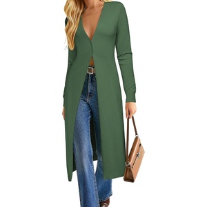 GRACE KARIN Womens Long Cardigan Trendy, Lightweight Knit Dusters Coat | V Neck Button Up Sweaters Maxi Dress, for Casual Dressy Work, 2026 Fall Fashion Clothes(Army Green)