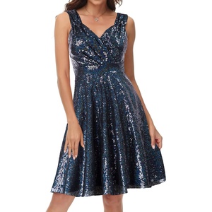 GRACE KARIN Women’s Sparkly Sequin Cocktail Dresses Formal Prom Party A Line Dresses Wedding Guest Glitter Midi Dress(Blue-green(sequin))