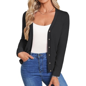 Grace KACIN Cardigan Sweaters for Women Lightweight Fall Fashion Outfits | Button Up Sweater, Long Sleeve V Neck, Teacher Outfits, 2026 Fall Fashion, Business Casual Fashion Tops(Black)