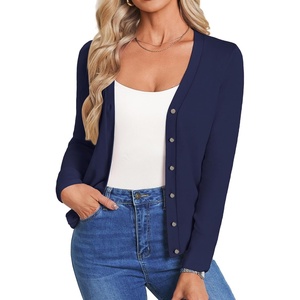 Grace KACIN Cardigan Sweaters for Women Lightweight Fall Fashion Outfits | Button Up Sweater, Long Sleeve V Neck, Teacher Outfits, 2026 Fall Fashion, Business Casual Fashion Tops(Navy Blue)