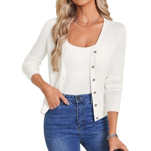 Grace KACIN Cardigan Sweaters for Women Lightweight Fall Fashion Outfits | Button Up Sweater, Long Sleeve V Neck, Teacher Outfits, 2026 Fall Fashion, Business Casual Fashion Tops(White)