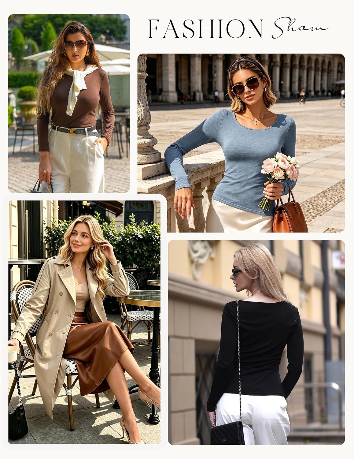 image:imageGRACE KARIN Merino Wool Long Sleeve Lightweight Shirt Women Crewneck Basic Fitted TeeThermal Breathable FabricCasual Base LayerSuitable for Workout Going Out Business WearApricot