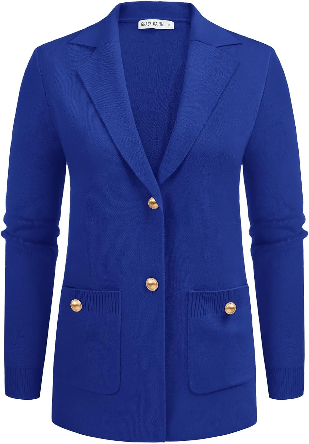 image:imageGRACE KARIN Women Sweater Blazers Business Casual Long Sleeve Work Cardigan Open Front Lapel Suit Jackets with PocketsRoyal Blue