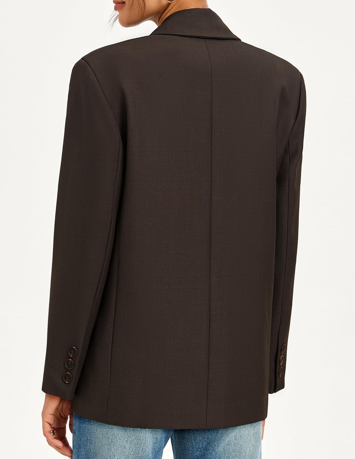 image:imageGRACE KARIN Womens Blazer Business Casual 2026 Relaxed Fit Lapel Open Front 2 flap Pockets Button Cuff Long Sleeve All Seasons Dressy Versatile Work interview Suit JacketsDark Brown