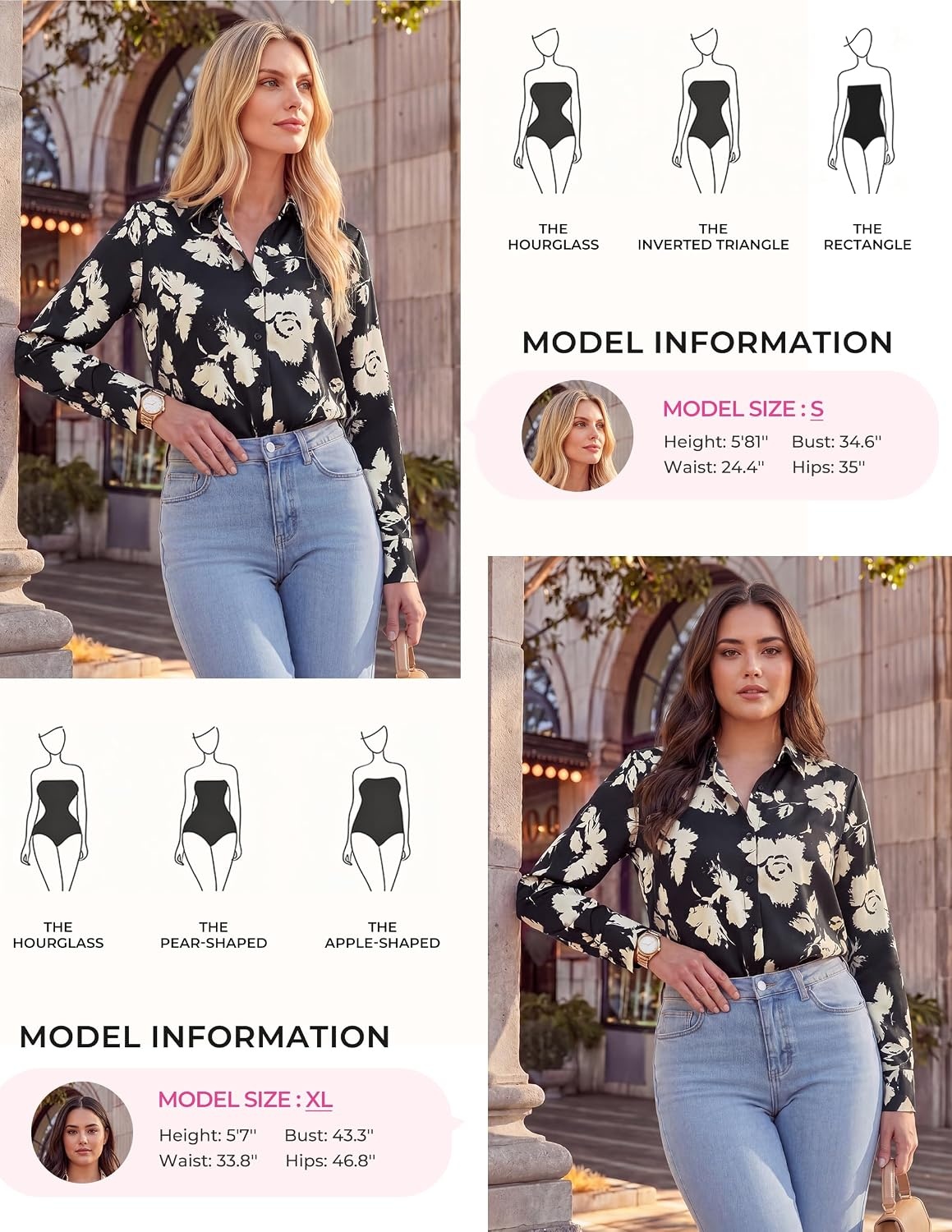 image:imageGRACE KARIN Womens Long Sleeve Silk Button Down Shirts 2026 Satin Floral Blouses Dressy CasualFall Business Work TopsApricot Floral