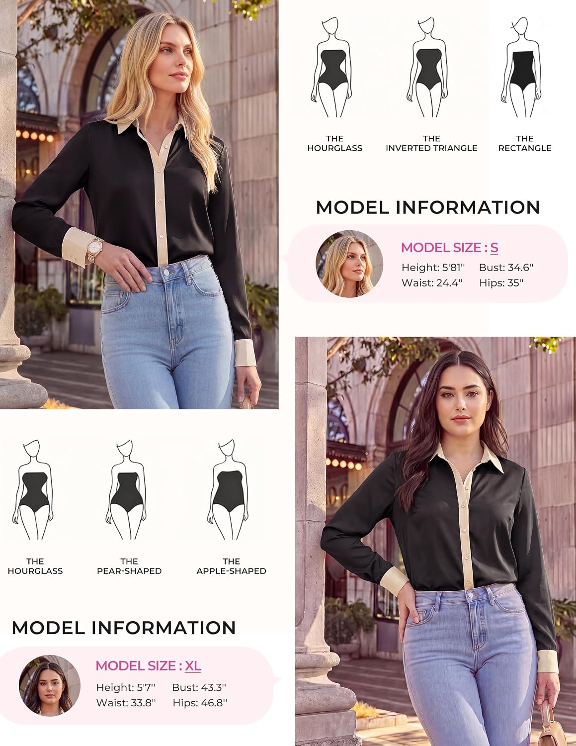 image:imageGRACE KARIN Womens Long Sleeve Silk Button Down Shirts 2026 Satin Floral Blouses Dressy CasualFall Business Work TopsBlack