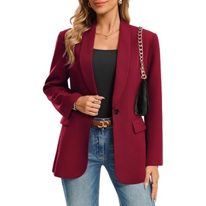 GRACE KARIN Women 2026 Business Casual Blazer,Fall Work Office Suit Jackets | Long Sleeve Open Front Button, Lapel Outfits with Pockets, Classic Shawl Collar, Dressy Interview Professional Coat(Cerise)