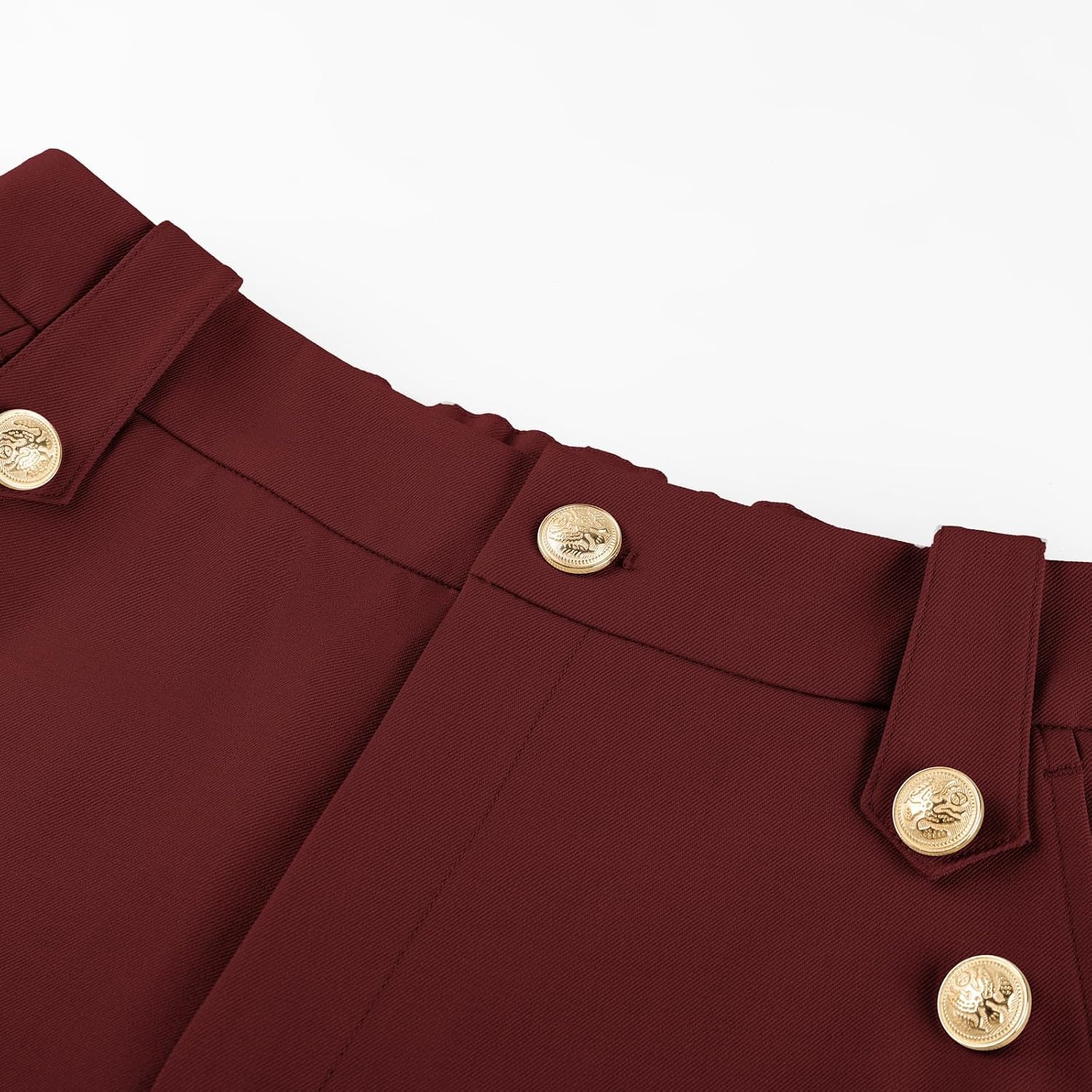 image:imageGRACE KARIN Wide Leg Dress Pants for Women 2026 Business Casual Trousers High Waisted Work Buttons with Pockets Straight Leg Teacher Flowy PalazzoBurgundy