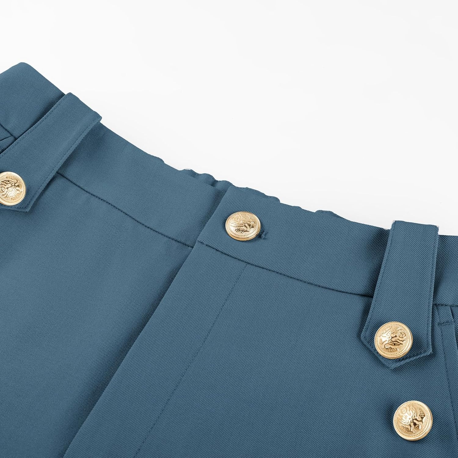 image:imageGRACE KARIN Wide Leg Dress Pants for Women 2026 Business Casual Trousers High Waisted Work Buttons with Pockets Straight Leg Teacher Flowy PalazzoDenim Blue