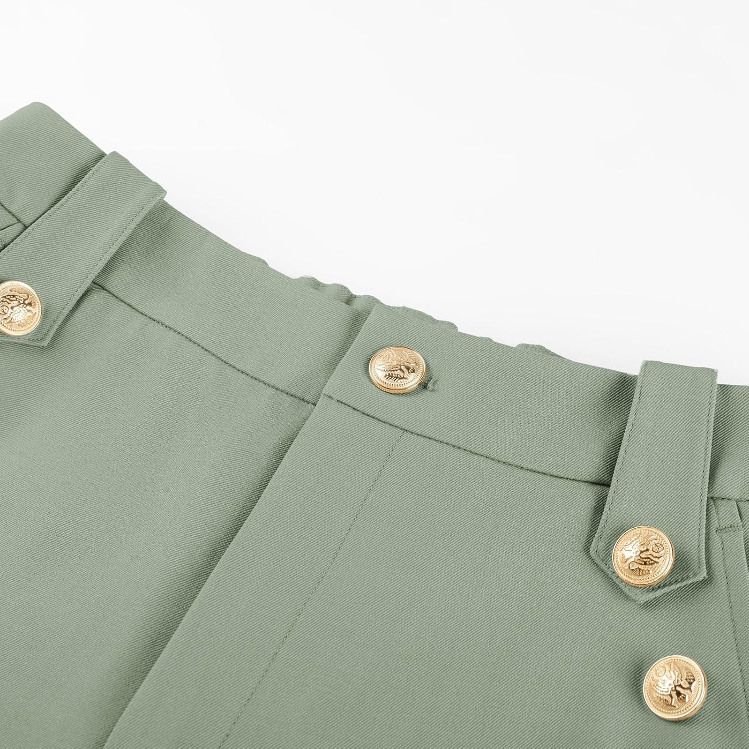 image:imageGRACE KARIN Wide Leg Dress Pants for Women 2026 Business Casual Trousers High Waisted Work Buttons with Pockets Straight Leg Teacher Flowy PalazzoGrey Green