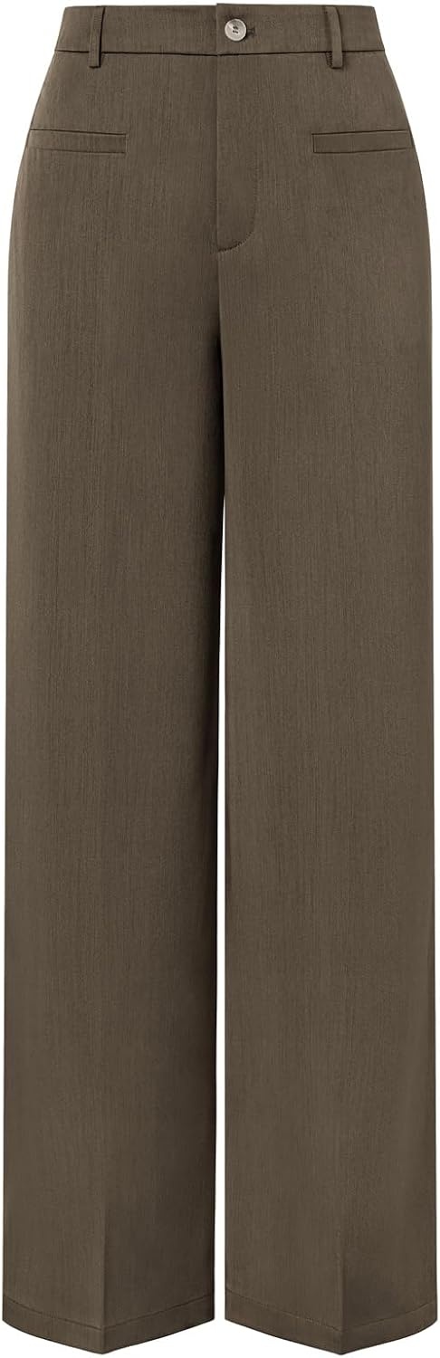 image:imageGRACE KARIN Wide Leg Work Pants Women Business Casual Dress Pants High Waist Straight Leg Palazzo Pants Professional Office Trousers SlacksTailored Teacher PantsInterview OutfitsBrown