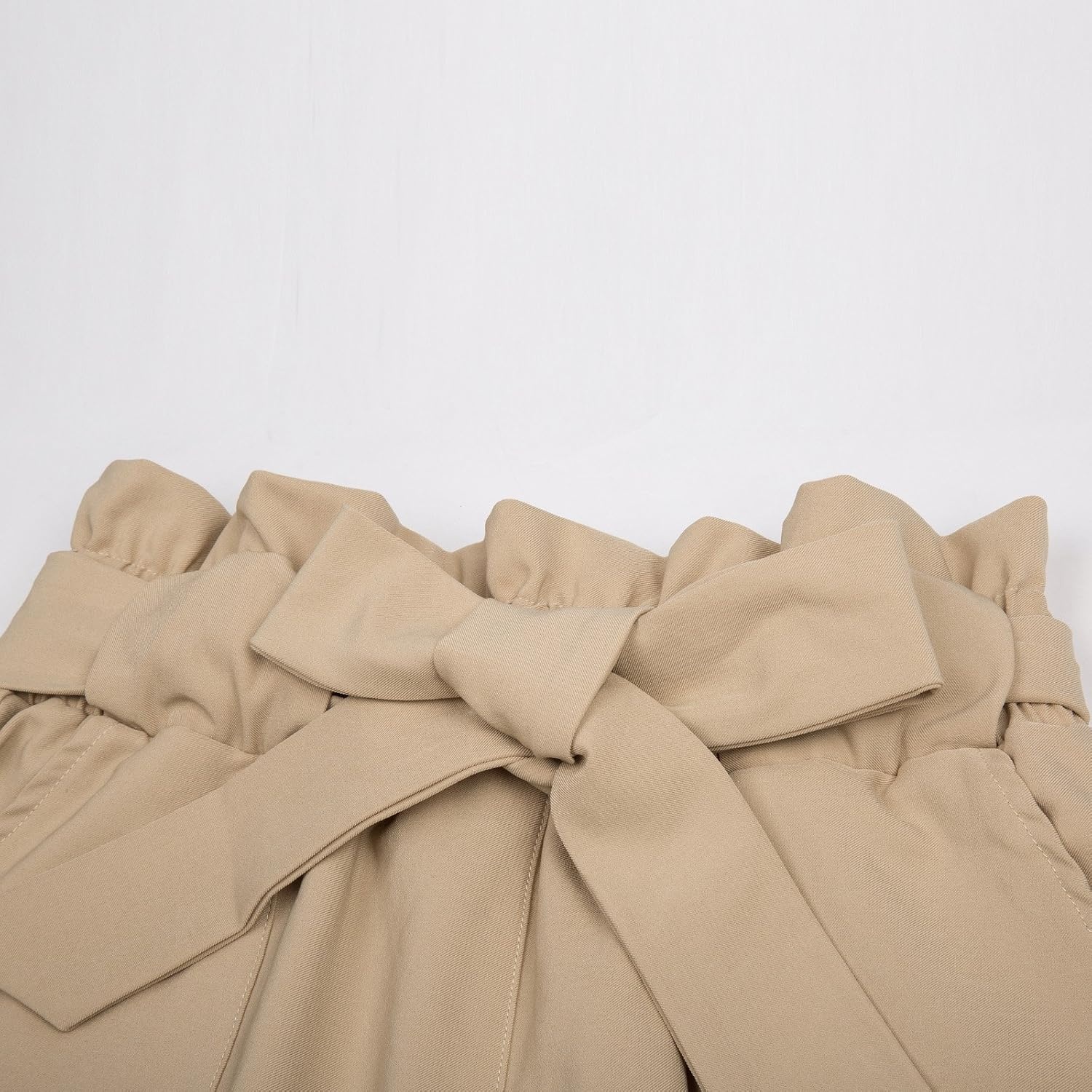 image:imageGRACE KARIN Women Work Pants High Waist Dressy Trousers Business Casual Paper Bag Bow Tie Office Stretch Elastic Waist with Pockets Lightweight Slim Fit PullonLight Tan