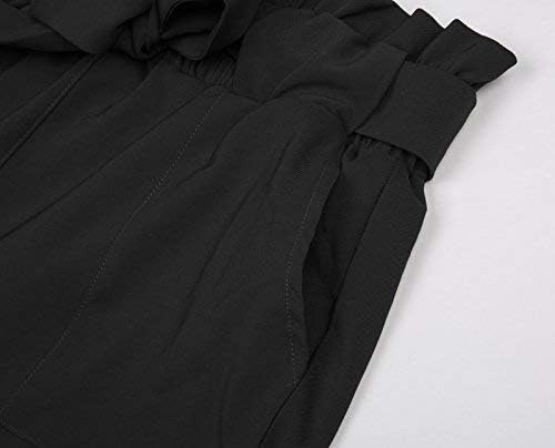 image:imageGRACE KARIN Women Work Pants High Waist Dressy Trousers Business Casual Paper Bag Bow Tie Office Stretch Elastic Waist with Pockets Lightweight Slim Fit PullonBlack