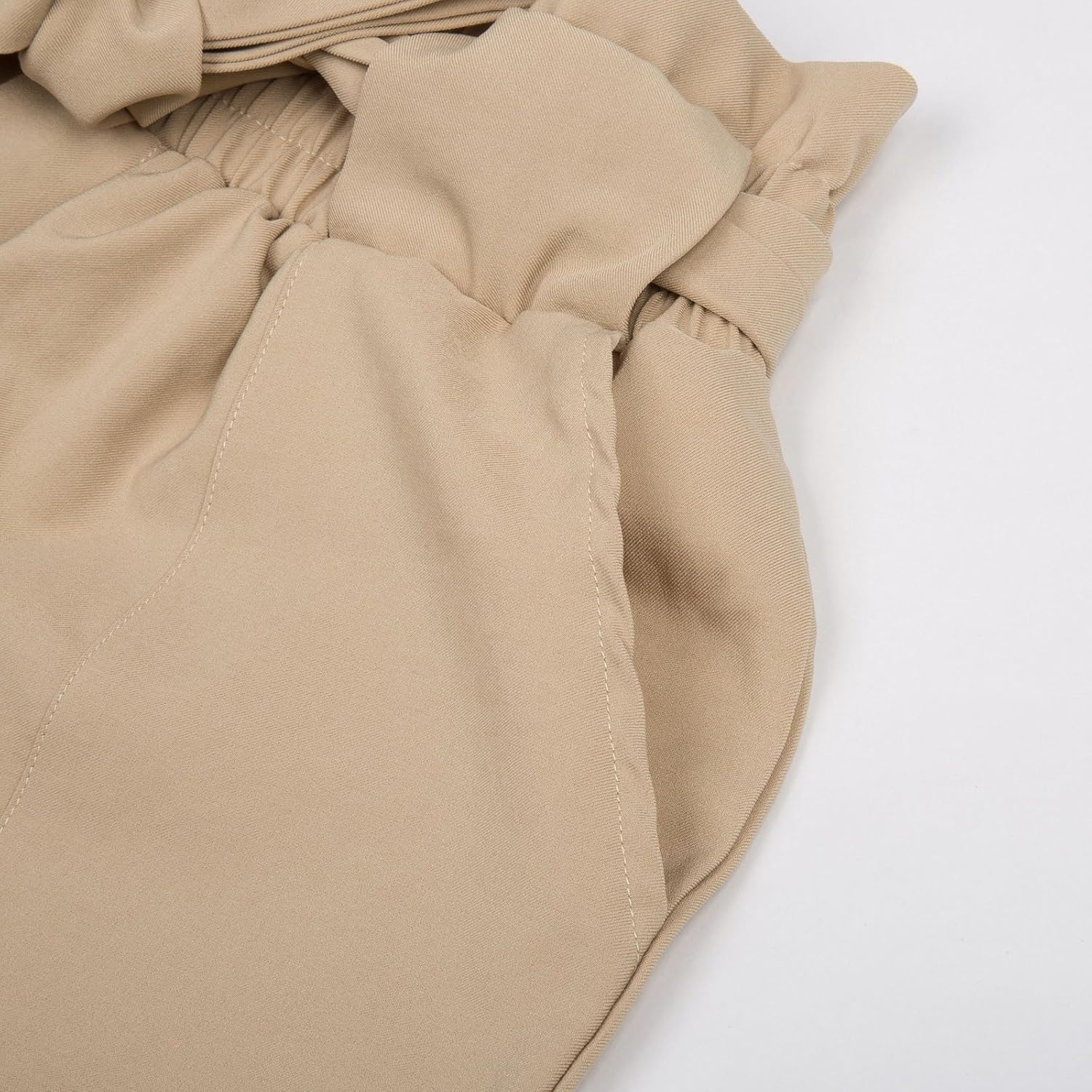 image:imageGRACE KARIN Women Work Pants High Waist Dressy Trousers Business Casual Paper Bag Bow Tie Office Stretch Elastic Waist with Pockets Lightweight Slim Fit PullonLight Tan