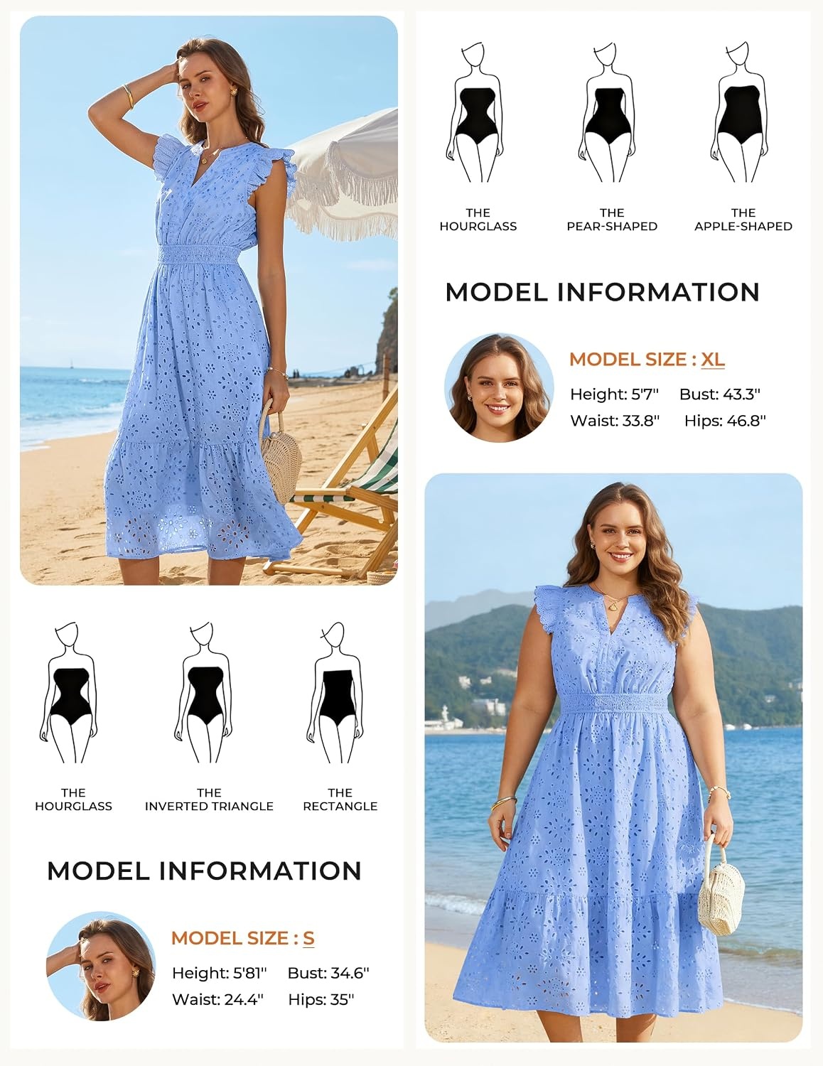 image:imageGRACE KARIN Womens Summer Maxi Eyelet Boho Beach Dresses 2026 V Neck High Waisted Pocket A Line Flowy Casual Modest Fall Funeral Church Wedding Guest Vacation Cocktail DressLight Blue
