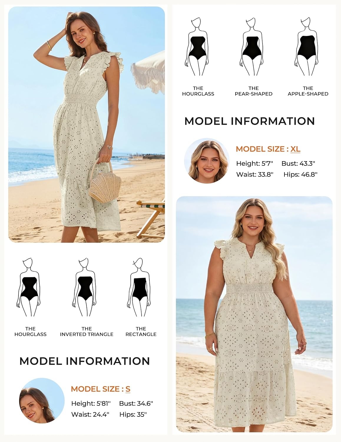 image:imageGRACE KARIN Womens Summer Maxi Eyelet Boho Beach Dresses 2026 V Neck High Waisted Pocket A Line Flowy Casual Modest Fall Funeral Church Wedding Guest Vacation Cocktail DressApricot