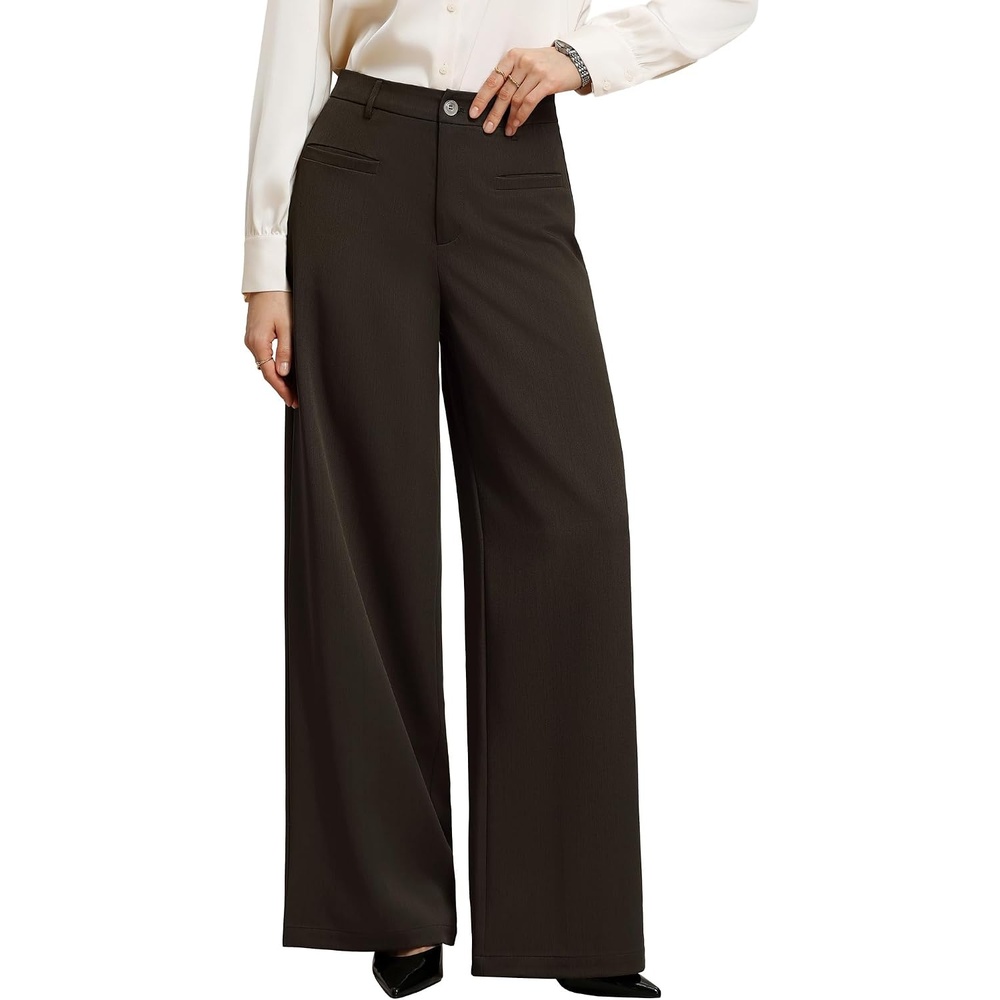 image:imageGRACE KARIN Wide Leg Work Pants Women Business Casual Dress Pants High Waist Straight Leg Palazzo Pants Professional Office Trousers SlacksTailored Teacher PantsInterview OutfitsCoffee
