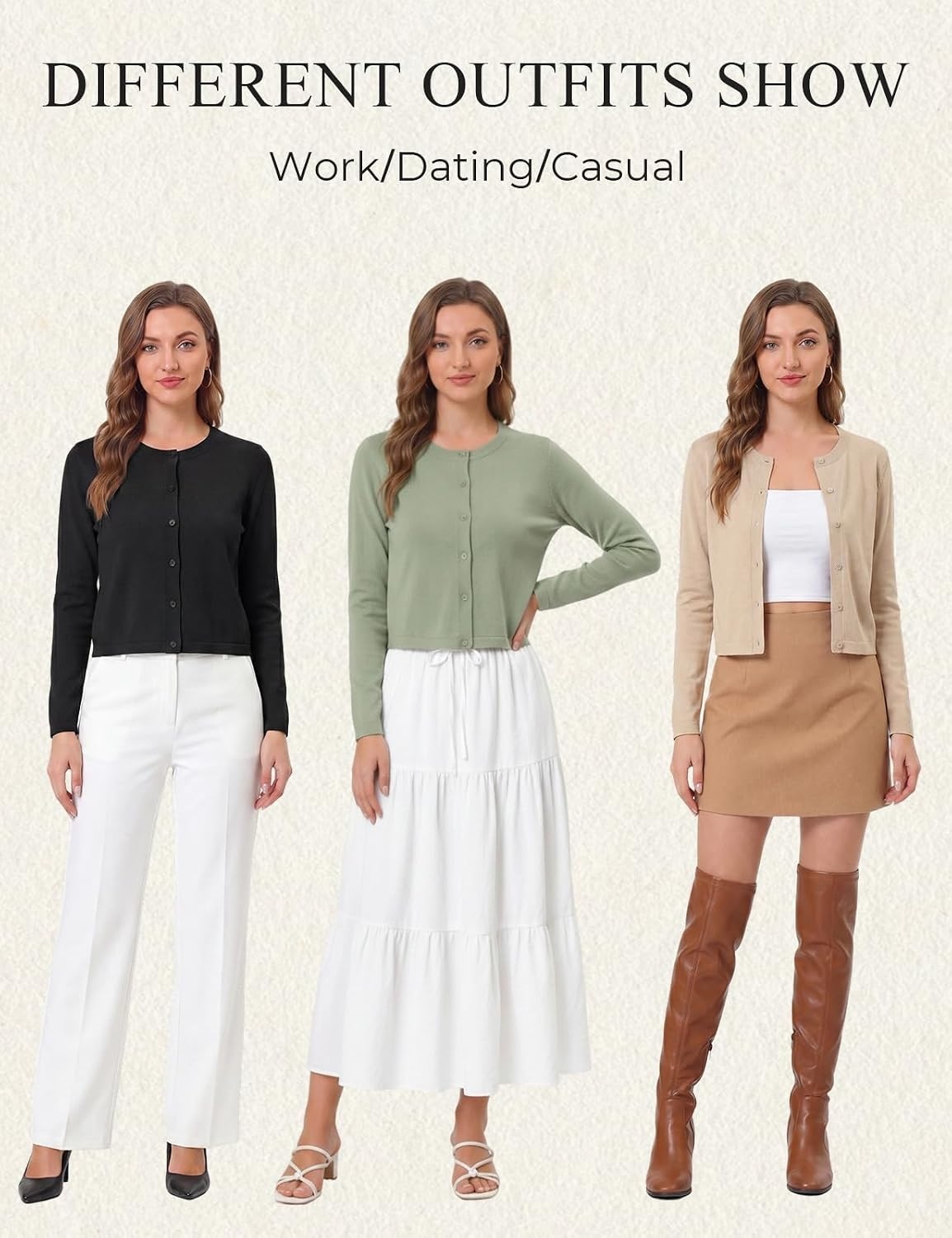 image:imageGRACE KARIN Cropped Cardigan Sweaters for Women Cotton Bolero Shrugs for Dresses Summer Fall Fashion Outfits Clothes 2026Coffee