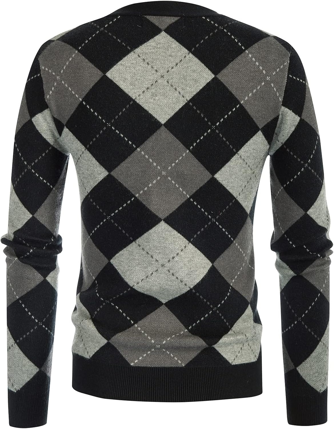 image:imageGRACE KARIN Womens Cardigan Sweater Fall Fashion Argyle Sweater Button Up Cardigan Teacher Outfits Preppy ClothesPlaid Gray Black