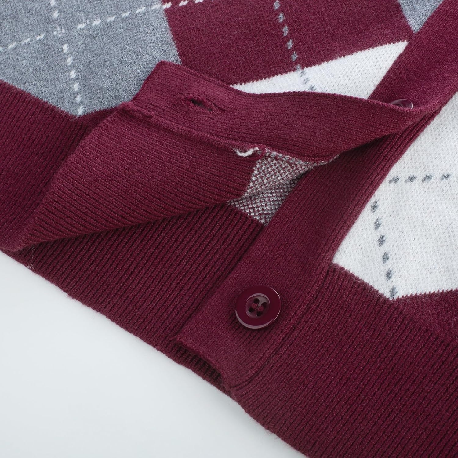 image:imageGRACE KARIN Womens Cardigan Sweater Fall Fashion Argyle Sweater Button Up Cardigan Teacher Outfits Preppy ClothesWine