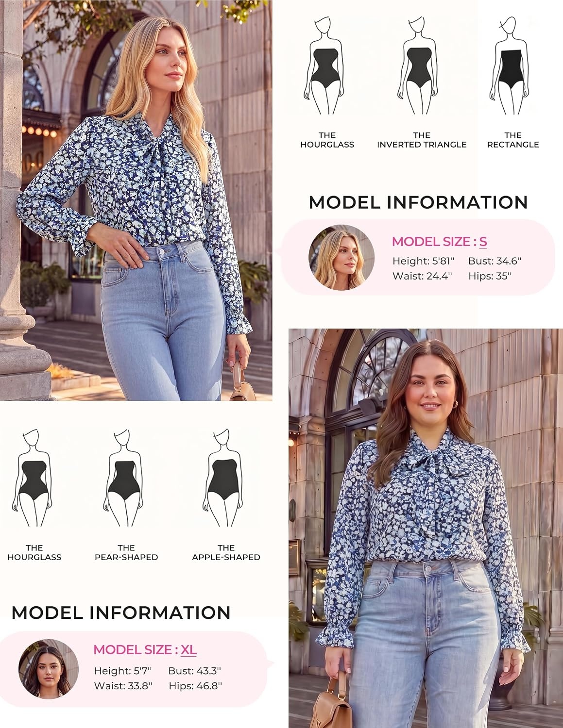 image:imageGRACE KARIN Tie Front Tops for Women Business CasualBlue Floral