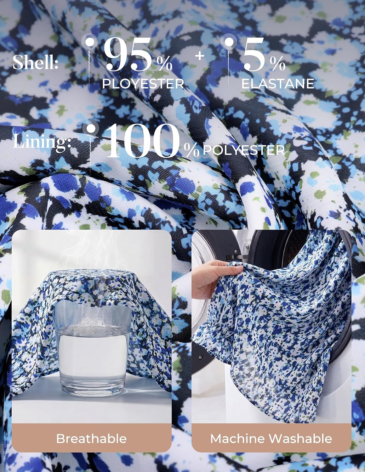 image:imageGRACE KARIN Tie Front Tops for Women Business CasualBlue Floral