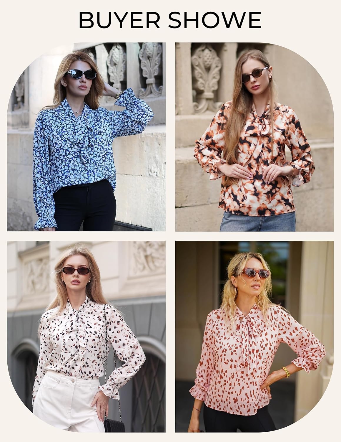 image:imageGRACE KARIN Tie Front Tops for Women Business CasualSage Green Floral