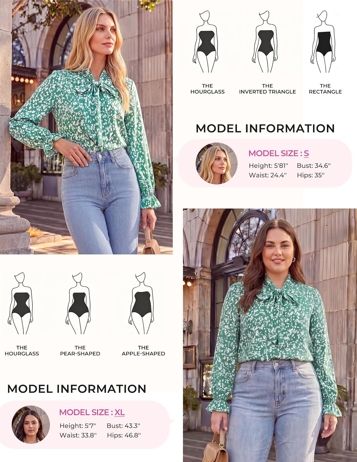 image:imageGRACE KARIN Tie Front Tops for Women Business CasualSage Green Floral