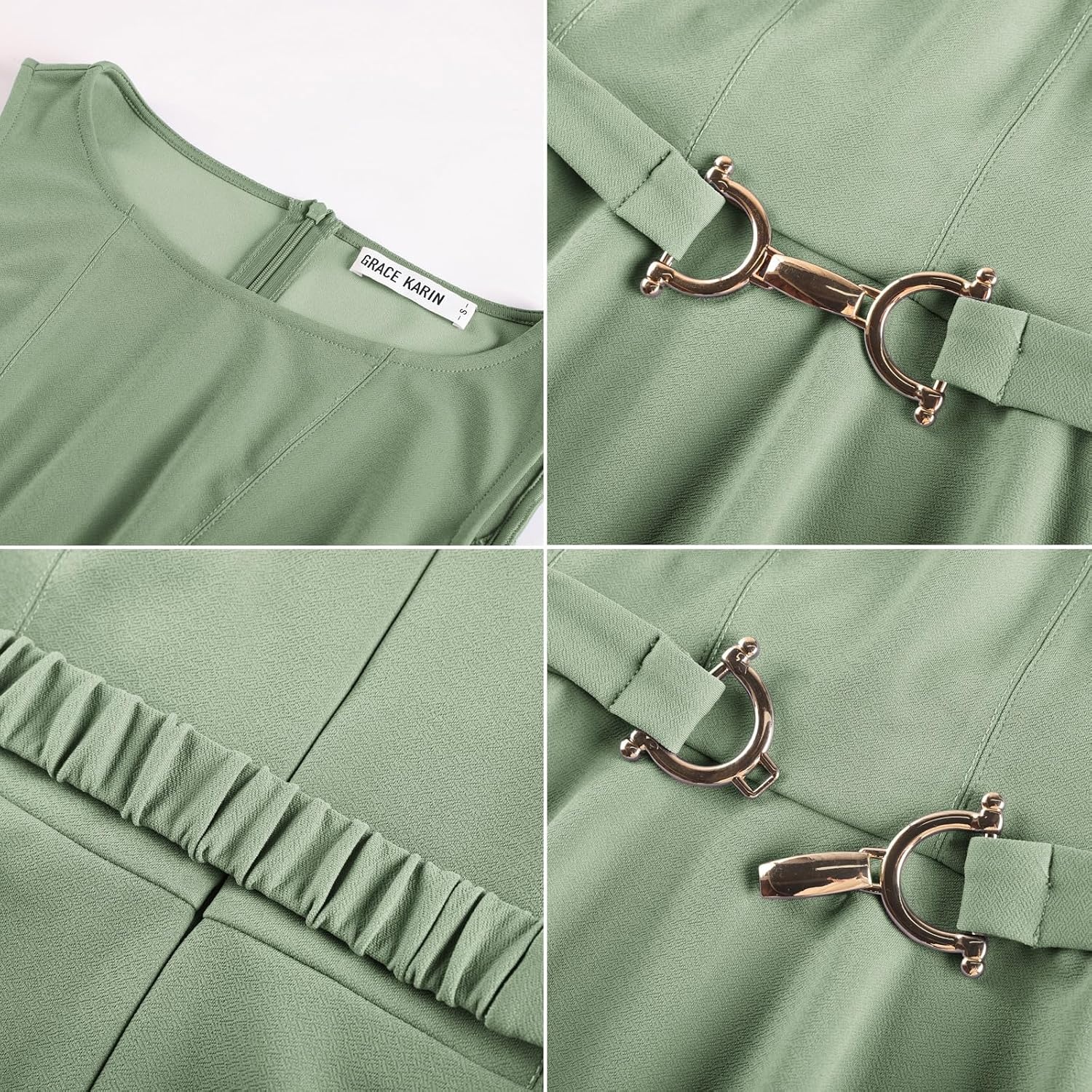 image:imageGRACE KARIN Summer Peplum Tops for Women DressyLight Green