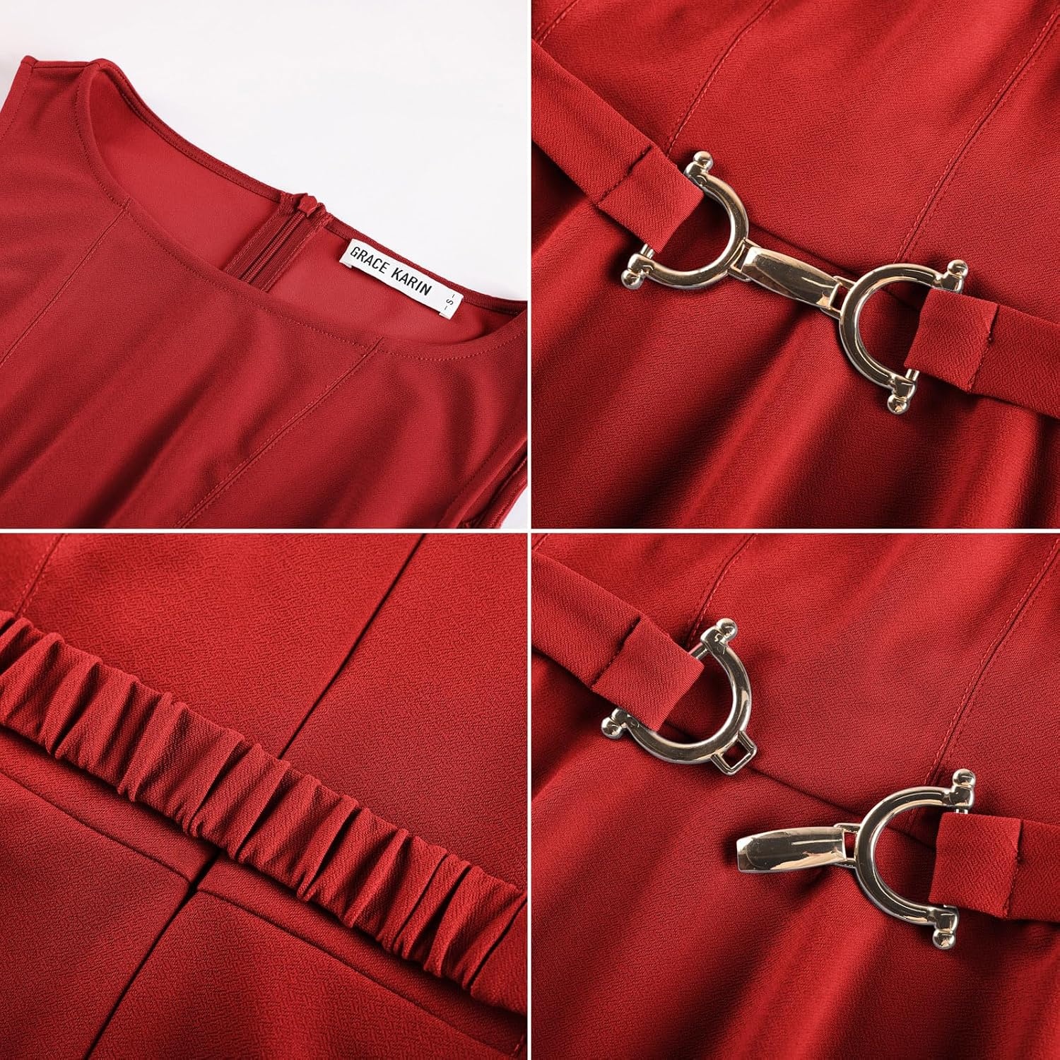 image:imageGRACE KARIN Summer Peplum Tops for Women DressyRed