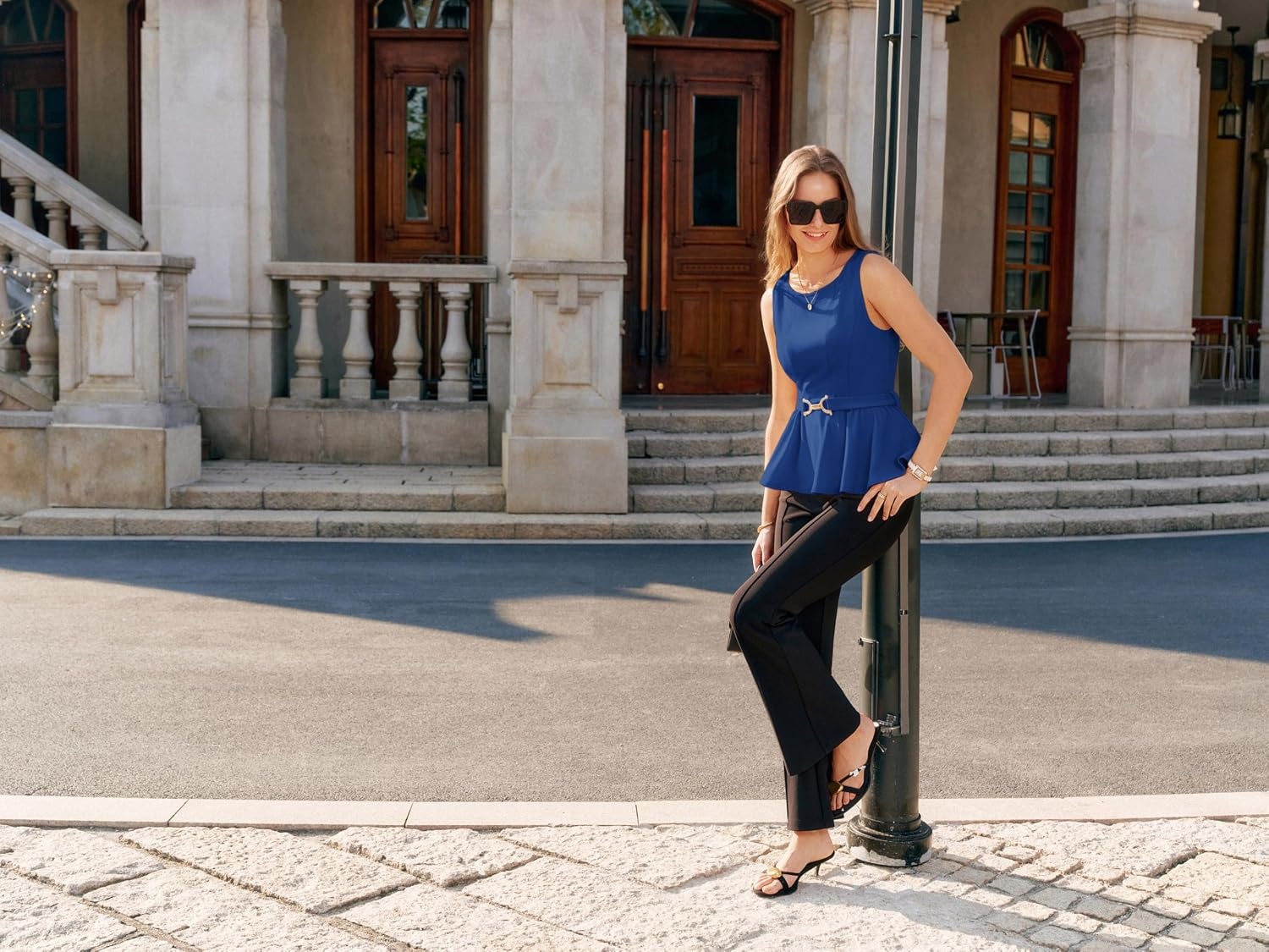image:imageGRACE KARIN Summer Peplum Tops for Women DressyRoyal Blue