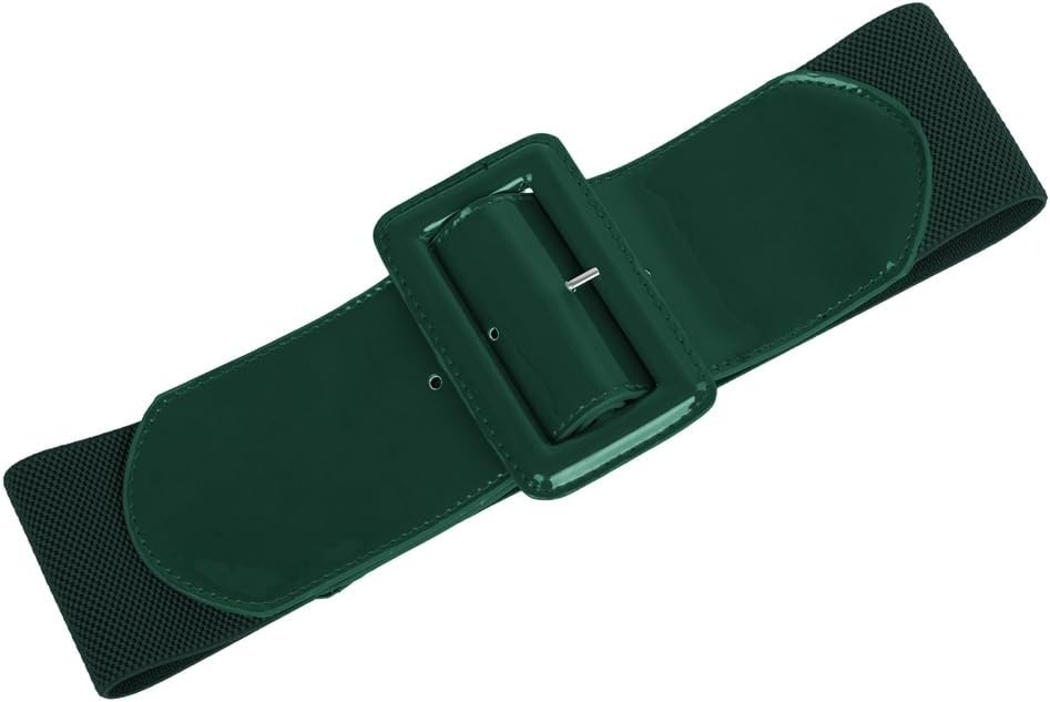 image:imageGRACE KARIN Womens Stretchy Belt 3 Inch Wide Elastic BeltsDark Green