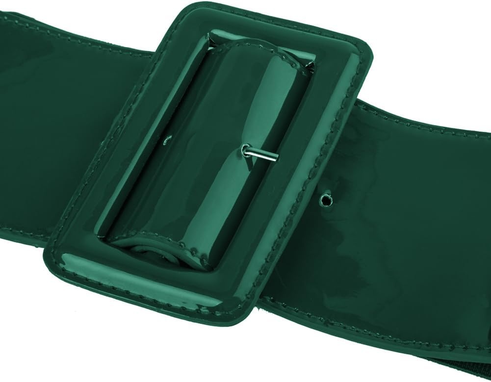 image:imageGRACE KARIN Womens Stretchy Belt 3 Inch Wide Elastic BeltsDark Green