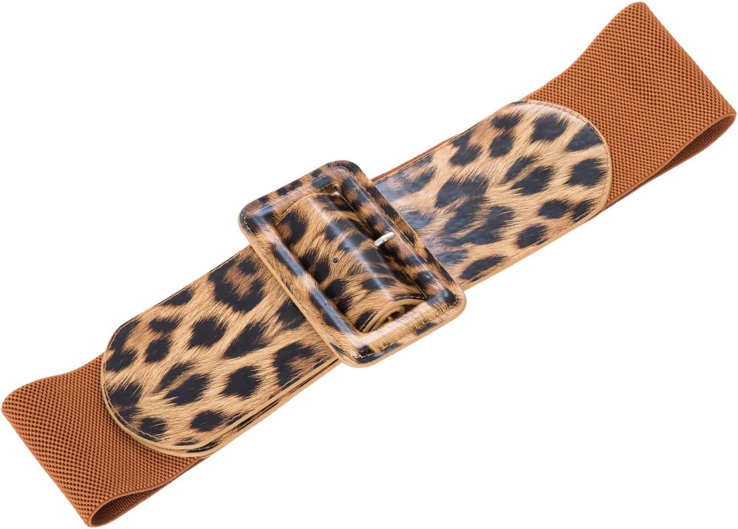 image:imageGRACE KARIN Womens Stretchy Belt 3 Inch Wide Elastic BeltsLeopard