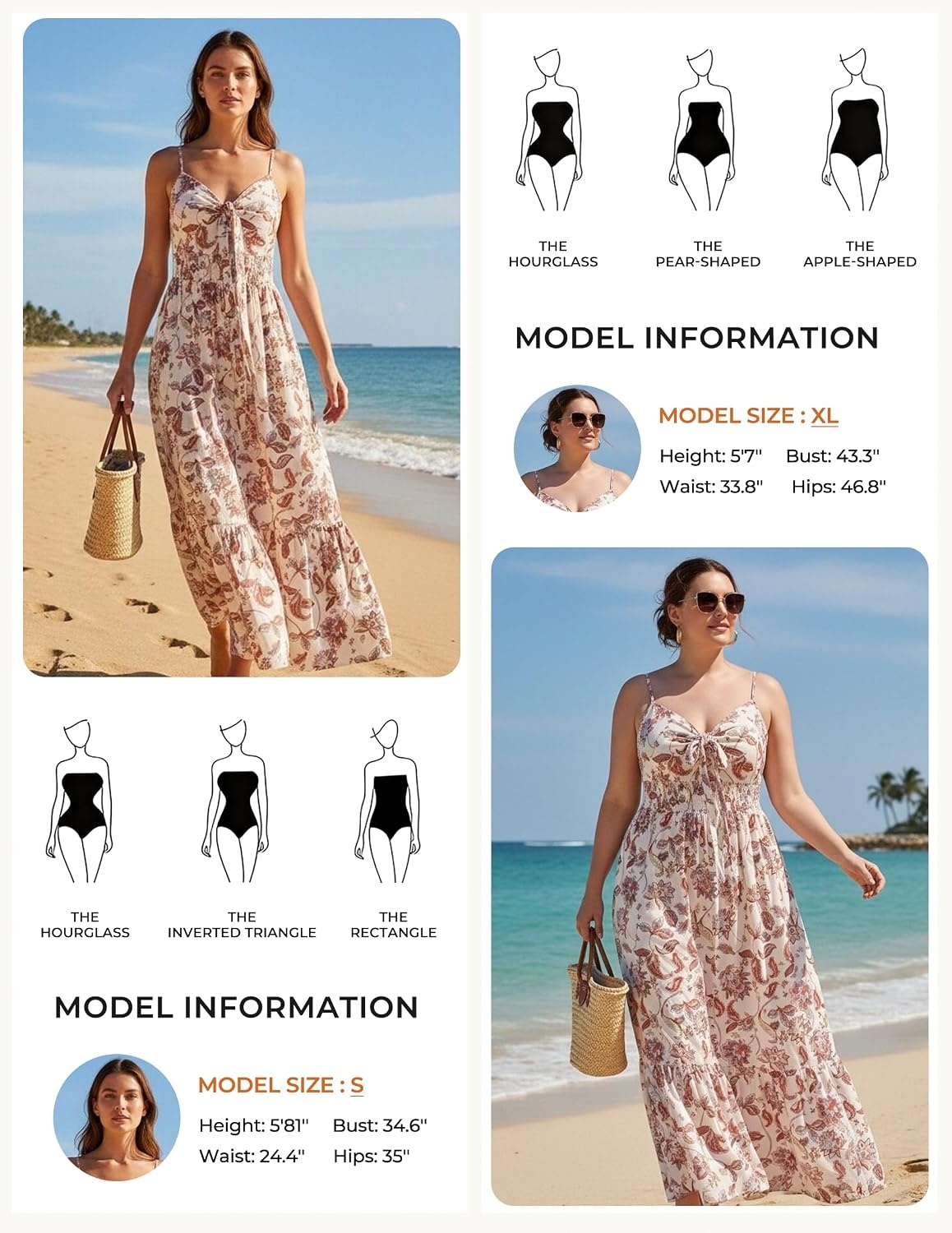 image:imageGRACE KARIN Womens Summer Maxi Floral Beach Dresses 2026Beige Boho Flowers