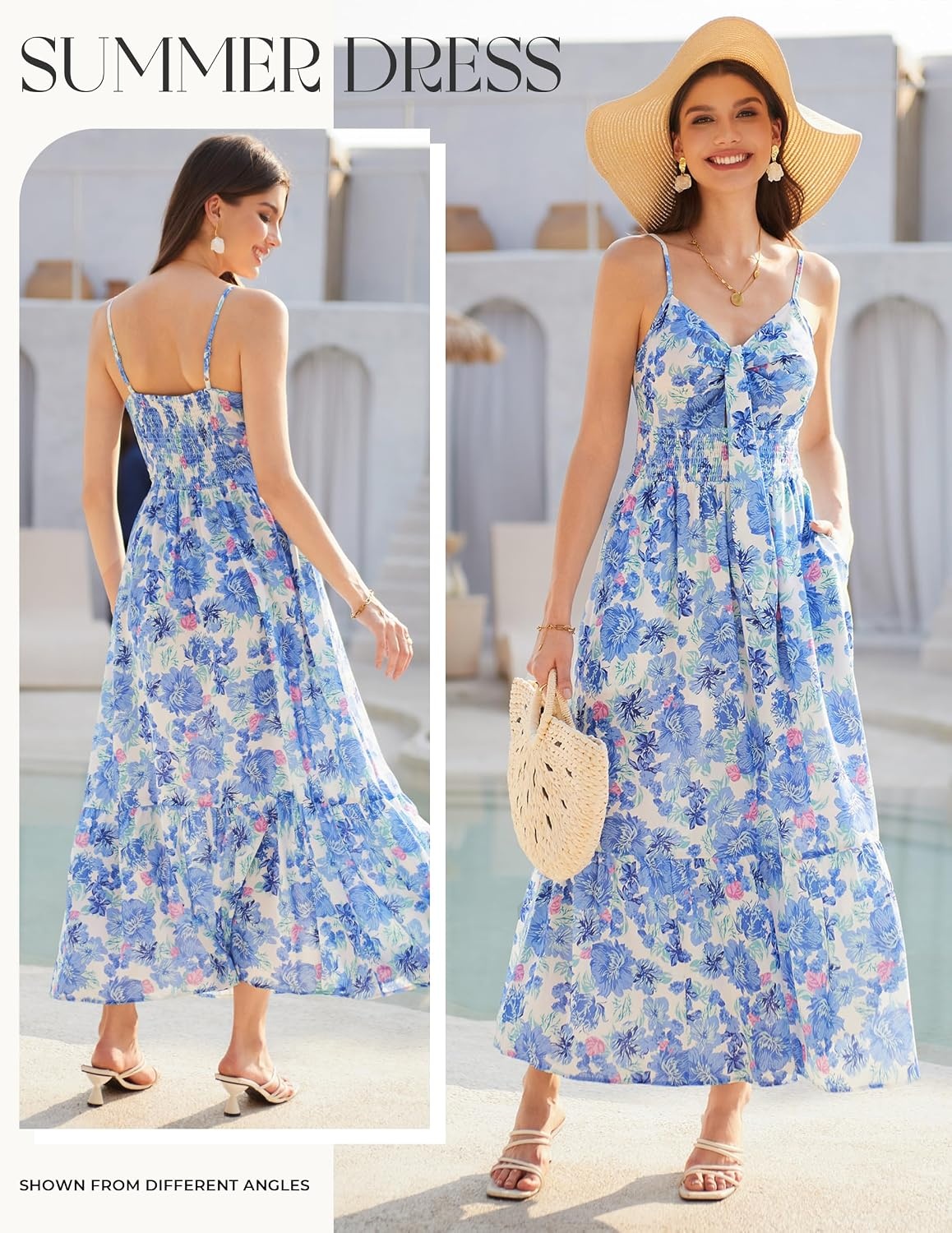 image:imageGRACE KARIN Womens Summer Maxi Floral Beach Dresses 2026Blue Floral