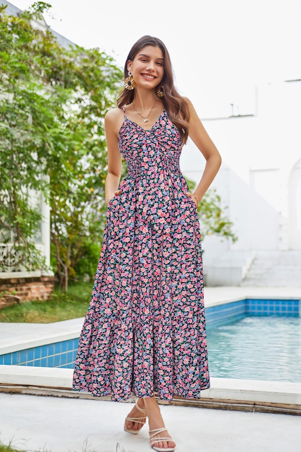 image:imageGRACE KARIN Womens Summer Maxi Floral Beach Dresses 2026Purple Pink Floral
