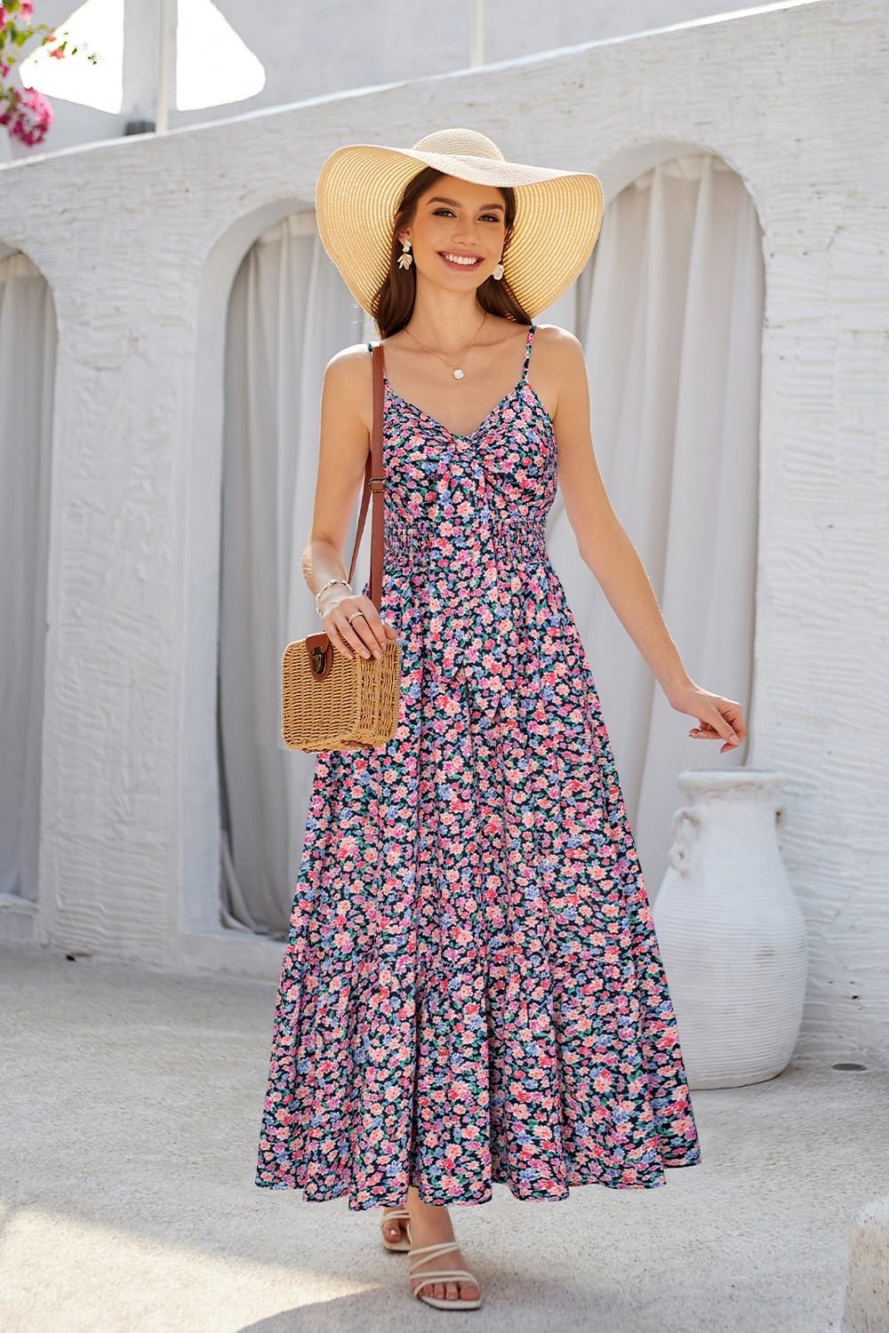 image:imageGRACE KARIN Womens Summer Maxi Floral Beach Dresses 2026Purple Pink Floral