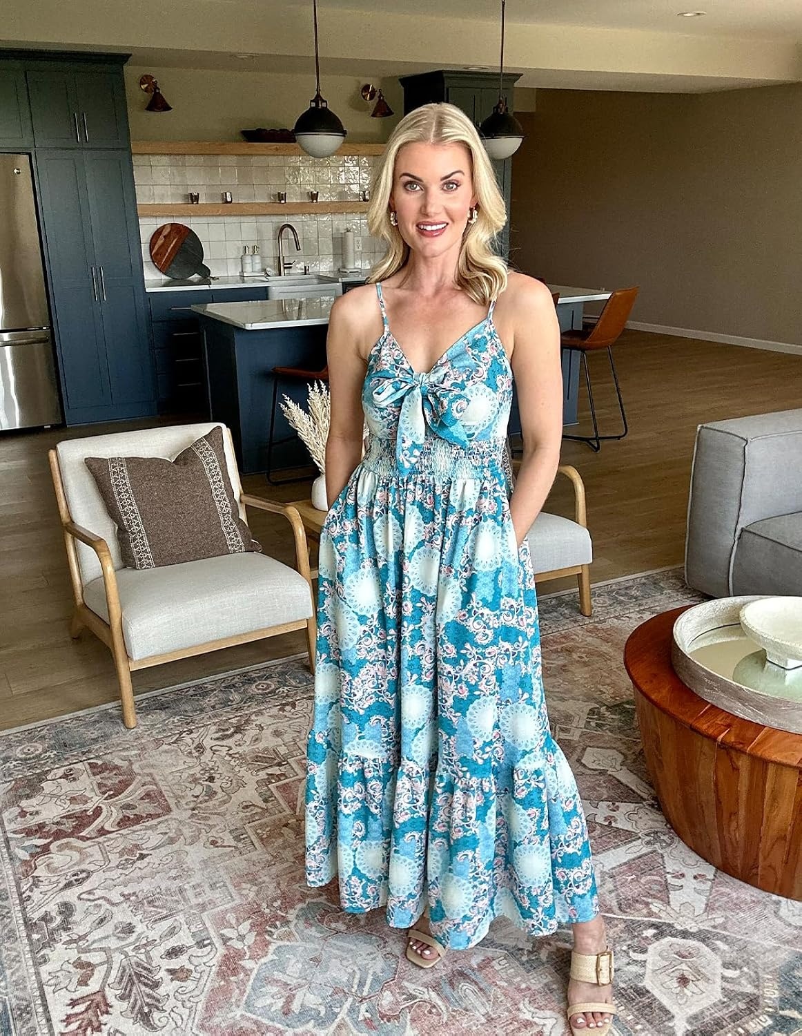 image:imageGRACE KARIN Womens Summer Maxi Floral Beach Dresses 2026Yellow Green Floral