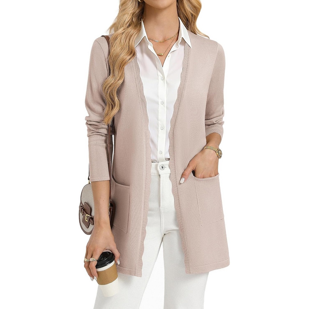 image:imageGRACE KARIN Long Cardigan Sweaters for Women Business Casual Fall OutfitsLight Camel