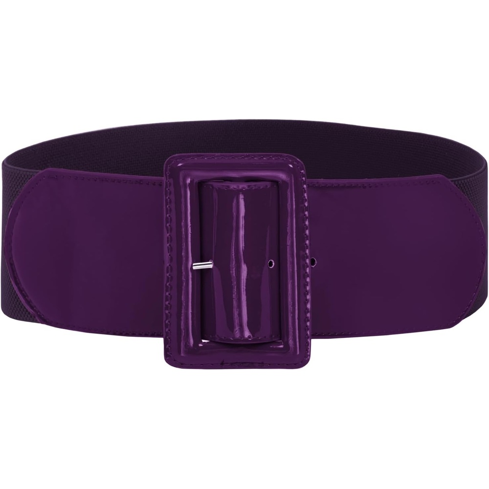 image:imageGRACE KARIN Womens Stretchy Belt 3 Inch Wide Elastic BeltsDark Purple