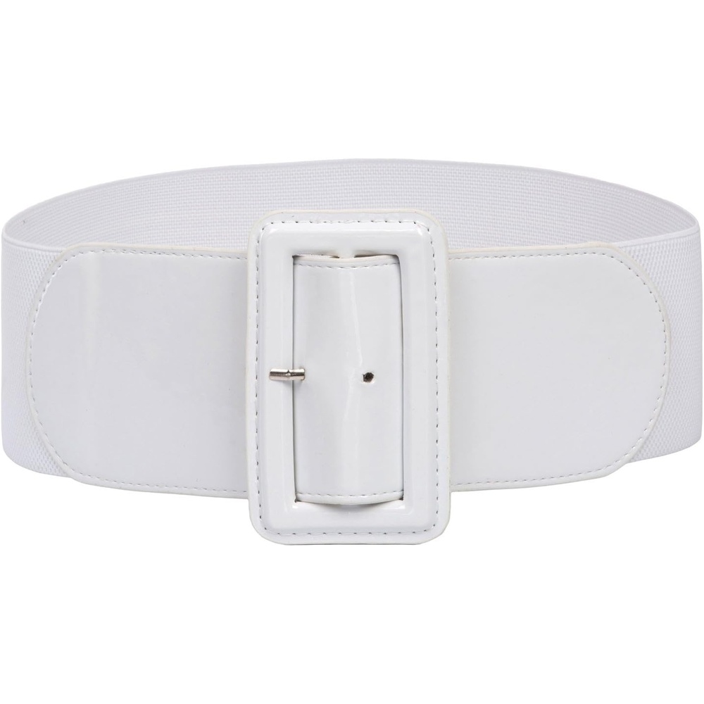 image:imageGRACE KARIN Womens Stretchy Belt 3 Inch Wide Elastic BeltsWhite