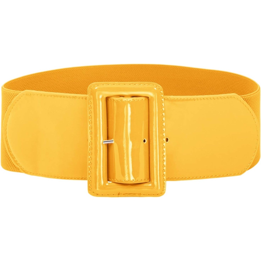 image:imageGRACE KARIN Womens Stretchy Belt 3 Inch Wide Elastic BeltsYellow