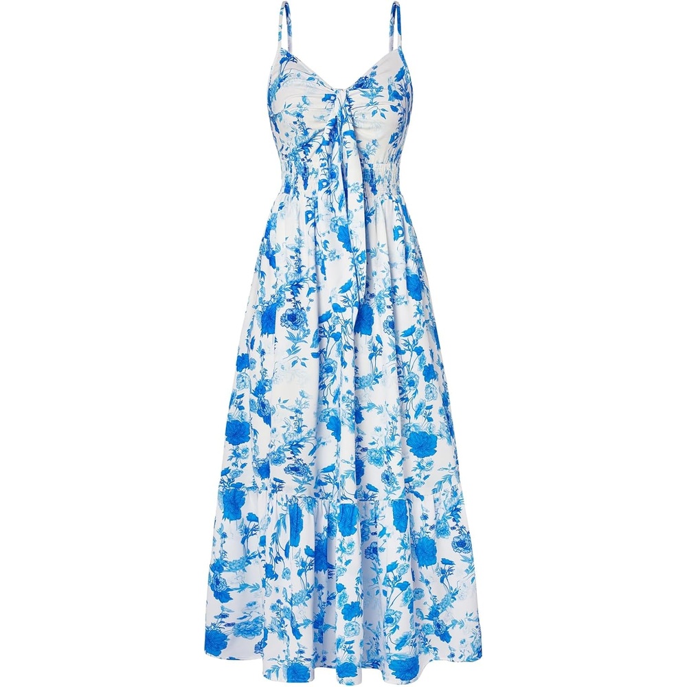 image:imageGRACE KARIN Womens Summer Maxi Floral Beach Dresses 2026Blue Flowers