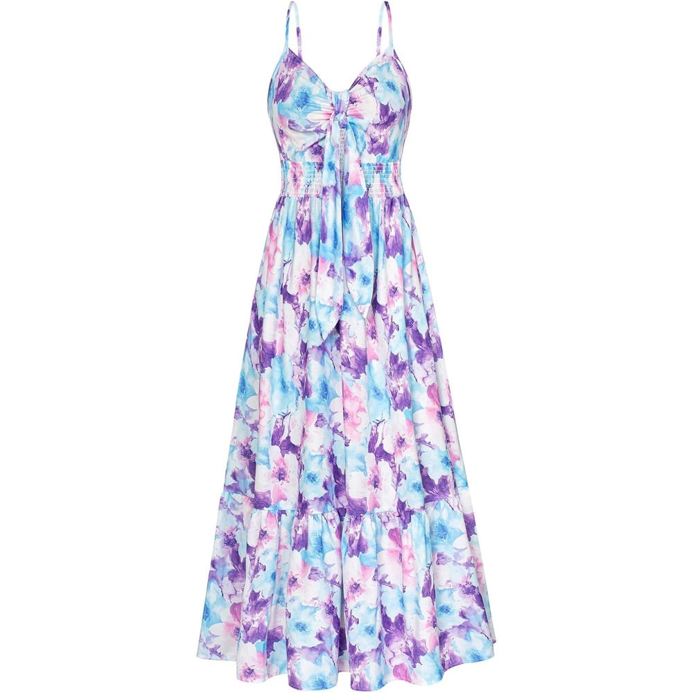 image:imageGRACE KARIN Womens Summer Maxi Floral Beach Dresses 2026Blue Purple Floral