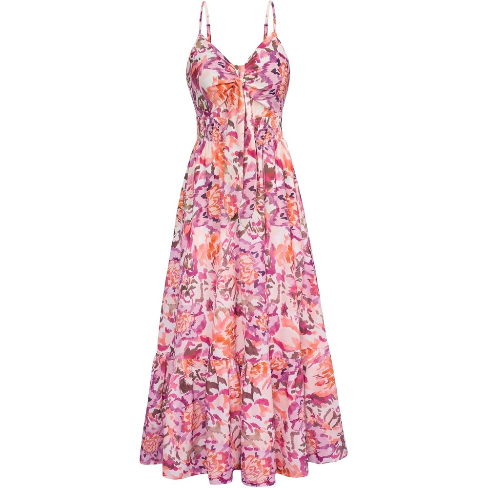 image:imageGRACE KARIN Womens Summer Maxi Floral Beach Dresses 2026Pink Purple Floral