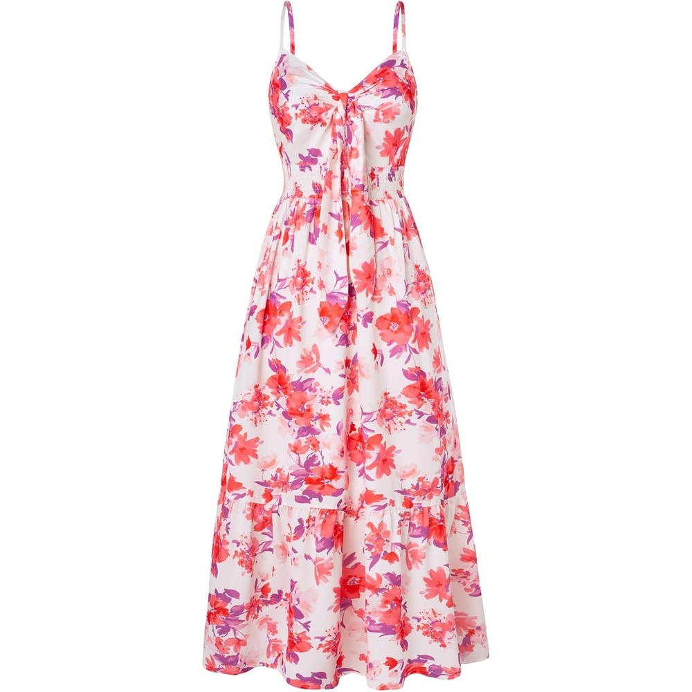 image:imageGRACE KARIN Womens Summer Maxi Floral Beach Dresses 2026White Red Floral