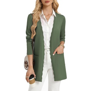 GRACE KARIN Long Cardigan Sweaters for Women Business Casual Fall Outfits(Army Green)