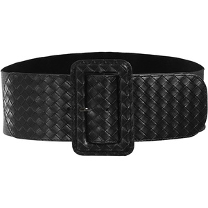 GRACE KARIN Women’s Stretchy Belt 3 Inch Wide Elastic Belts(Braid Black)
